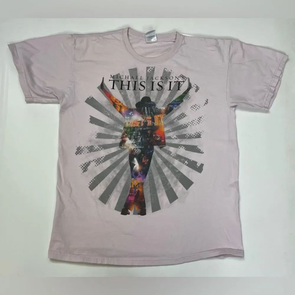 Michael Jackson This Is It Graphic T-shirt Women Medium Pink Short Sleeve
